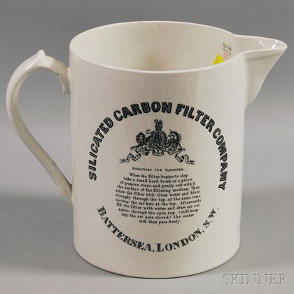 Large Late Victorian Silicated Carbon Filter Co. Ceramic Pitcher