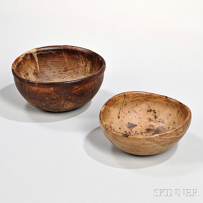 Two Turned Wooden Bowls