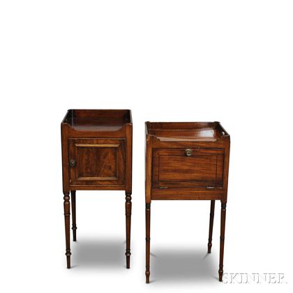 Two Late Georgian Mahogany Bedside Tables