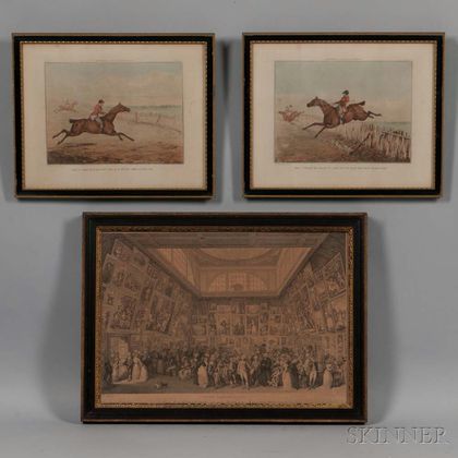 Three Framed English Prints: Henry Alken (British, 1785-1851),Two Prints from Hunting Recollections