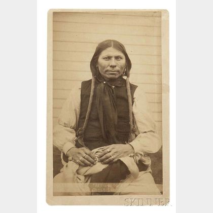 Framed Photograph of Arapaho Chief "Sitting Bull, Leader of the Ghost Dance" by H.P. Robinson