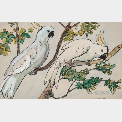 Jane Peterson (American, 1876-1965) Two Cockatoos