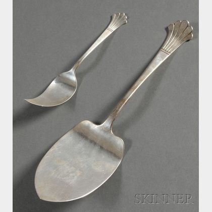 Two Matching Arts & Crafts Sterling Flatware Servers