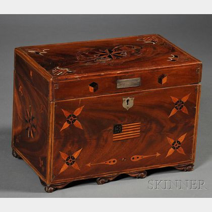 Sailor-made Inlaid Mahogany Veneer Box