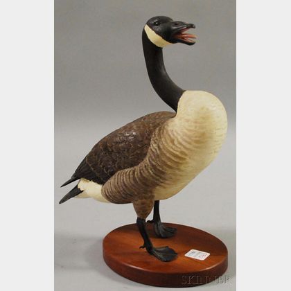 Robert and Virginia Warfield Carved and Painted Wood "Canada Goose" Bird Figure