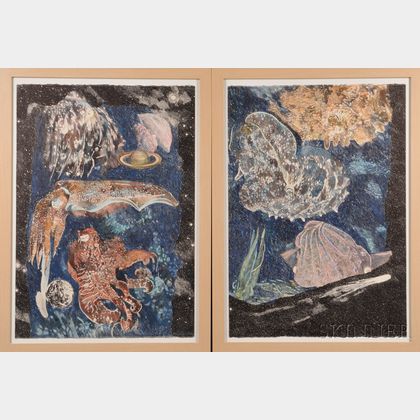 Ann McCoy (American, b. 1946) Four Works from Cuttlefish: De Secretis Nature