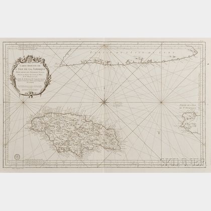 Jamaica. Jacques-Nicolas Bellin (1703-1772) Carte Reduite de l'Isle de la Jamaique