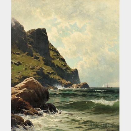 Alfred Thompson Bricher (American, 1837-1908) Ocean Cliffs, Sunlight