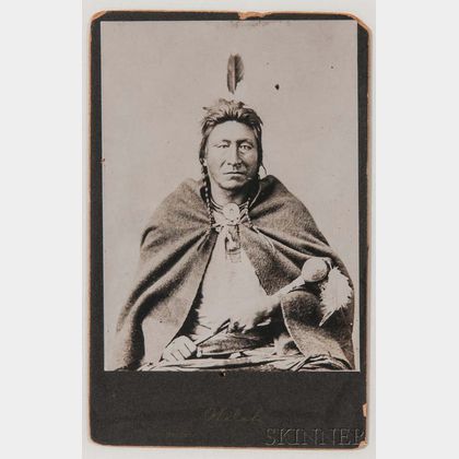 Framed Cabinet Card Photograph of Chief "Tommy Hawk" by Welch