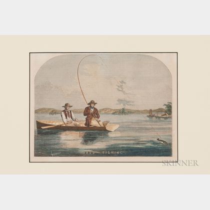 Hand-colored Harper's Weekly Print "BASS FISHING,"