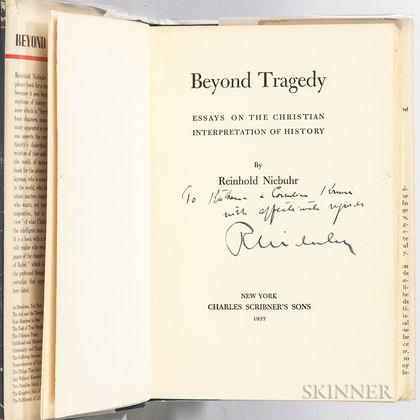 Niebuhr, Reinhold (1892-1971) Beyond Tragedy , Signed Copy.