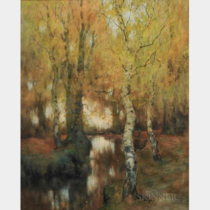 Arnold Marc Gorter (Dutch, 1866-1933) Autumn Forest with Stream