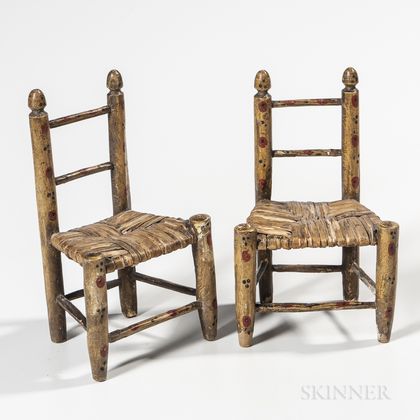 Pair of Miniature Painted Side Chairs