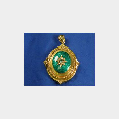 Victorian Enamel and Gem-set Locket Pendant