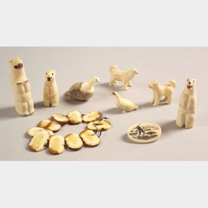 Nine Ivory Inuit Items