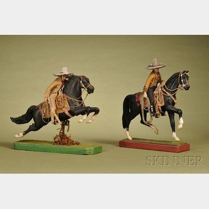 Two Mexican Cowboys on Horses
