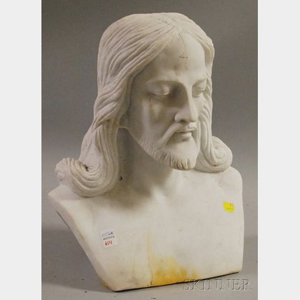 Carved Marble Bust of Jesus