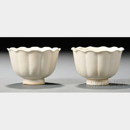 Pair of White Glazed Cups