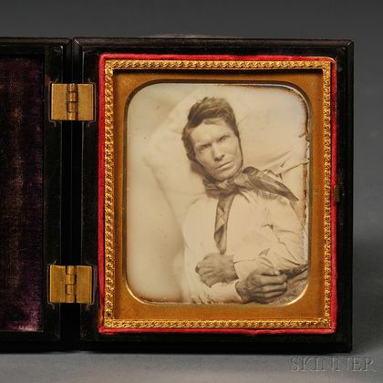 Sixth-plate Daguerreotype Portrait of an Ill or Deceased Man