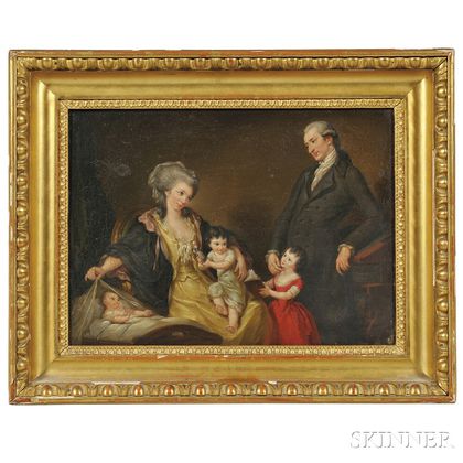 Attributed to Johann Christoph Frisch (German, 1738-1815) Portrait of a Family, possibly the Schillers