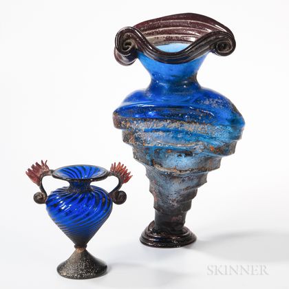 Two Rik Allen Art Glass Sculptures