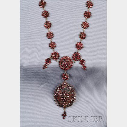 Antique Garnet Pendant Necklace/Brooch
