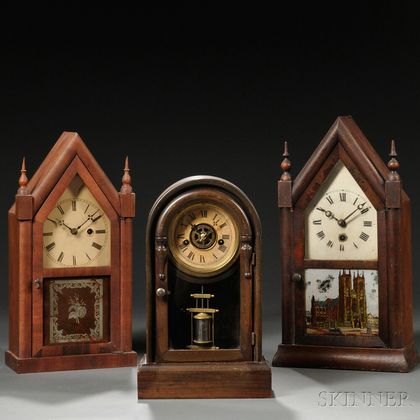 Three Miniature Connecticut Shelf Clocks