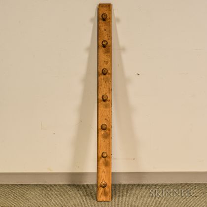 Turned Pine Seven-peg Coat Rack