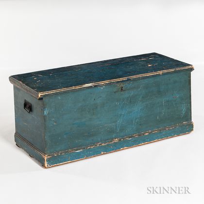 Blue-painted Blanket Chest