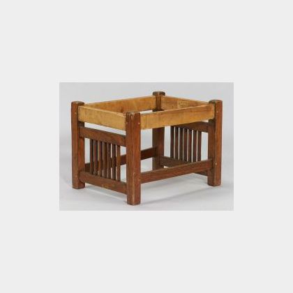 Stickley Brothers Quaint Oak Spindle-sided Footstool