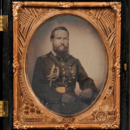 Sixth-plate Tintype Portrait of a Seated Union Officer
