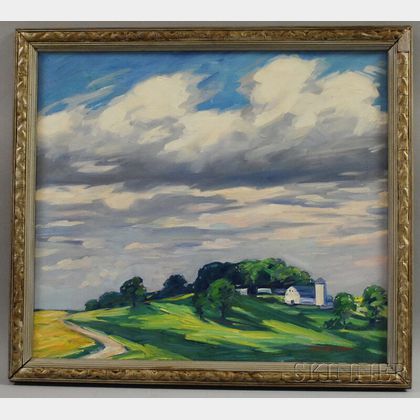 Anton Kamp (American, 1898-c. 1985) Farm View in Summer.