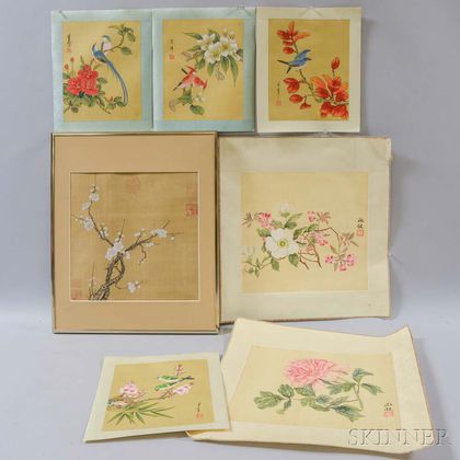 Seven Bird and Flower Watercolors