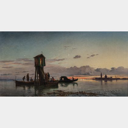 Hermann David Salomon Corrodi (Italian, 1844-1905) Shrine at Venice, Sundown