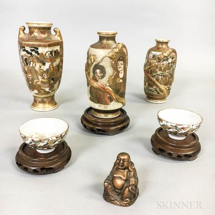 Six Pieces of Japanese Satsuma Porcelain