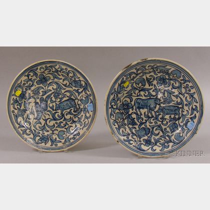 Two Talavera Glazed Pottery Deep Dishes