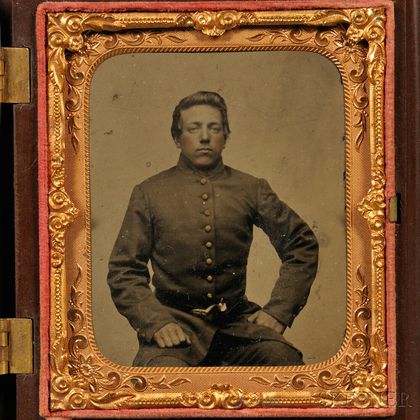Sixth-plate Tintype Portrait of a Young Soldier