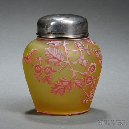 Thomas Webb & Sons Cameo Glass Jar