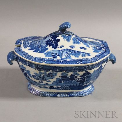 Spode Blue and White Transfer-decorated Soup Tureen