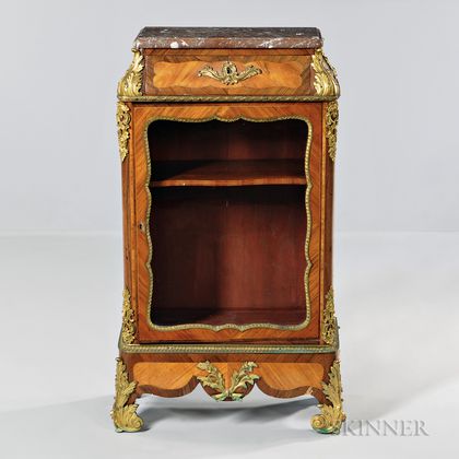 Louis XV-style Gilt-bronze-inlaid Display Cabinet