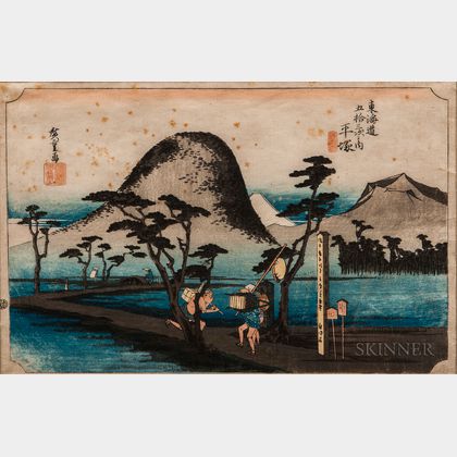 Utagawa Hiroshige (1797-1858),Hiratsuka: Nawate Road 