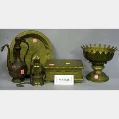 Approximately Ten Asian Brass and Copper Tableware and Decorative Items. 