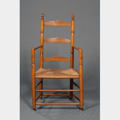 American Country Maple and Ash Ladderback Armchair