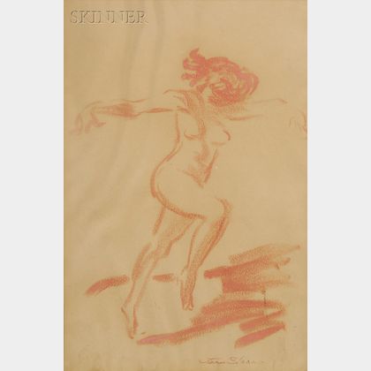 Attributed to John Sloan (American, 1871-1951) Portrait of a Dancing Nude.