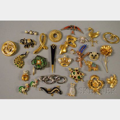 Group of Costume Brooches