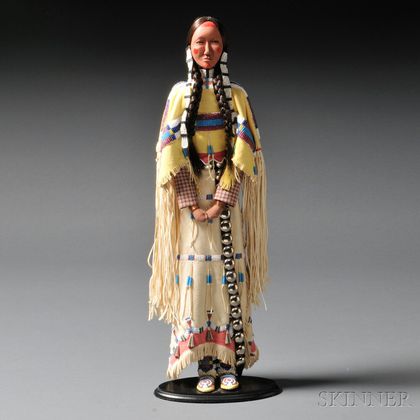 Contemporary Cheyenne Female Doll Attributed to Charlene Holy Bear