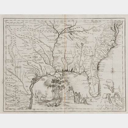 Florida. Guillaume de l'Isle (1675-1726) Carta Geografica della Florida nell'America Settentrionale