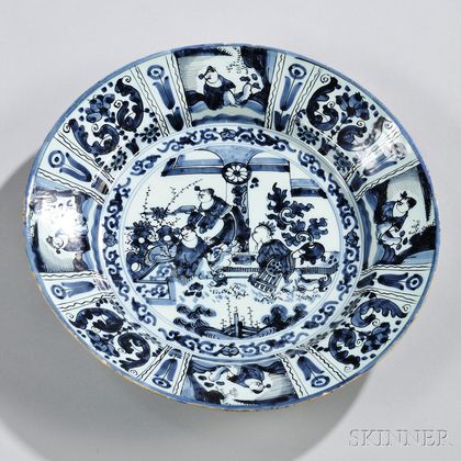 Dutch Delftware Blue and White Wan Li-style Charger
