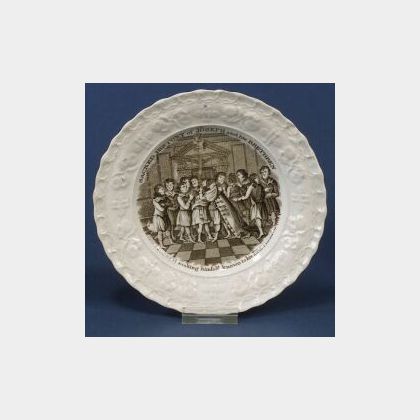 English Transfer Decorated Pottery Plate