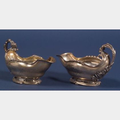 Pair of Louis XV French Silver Sauceboats